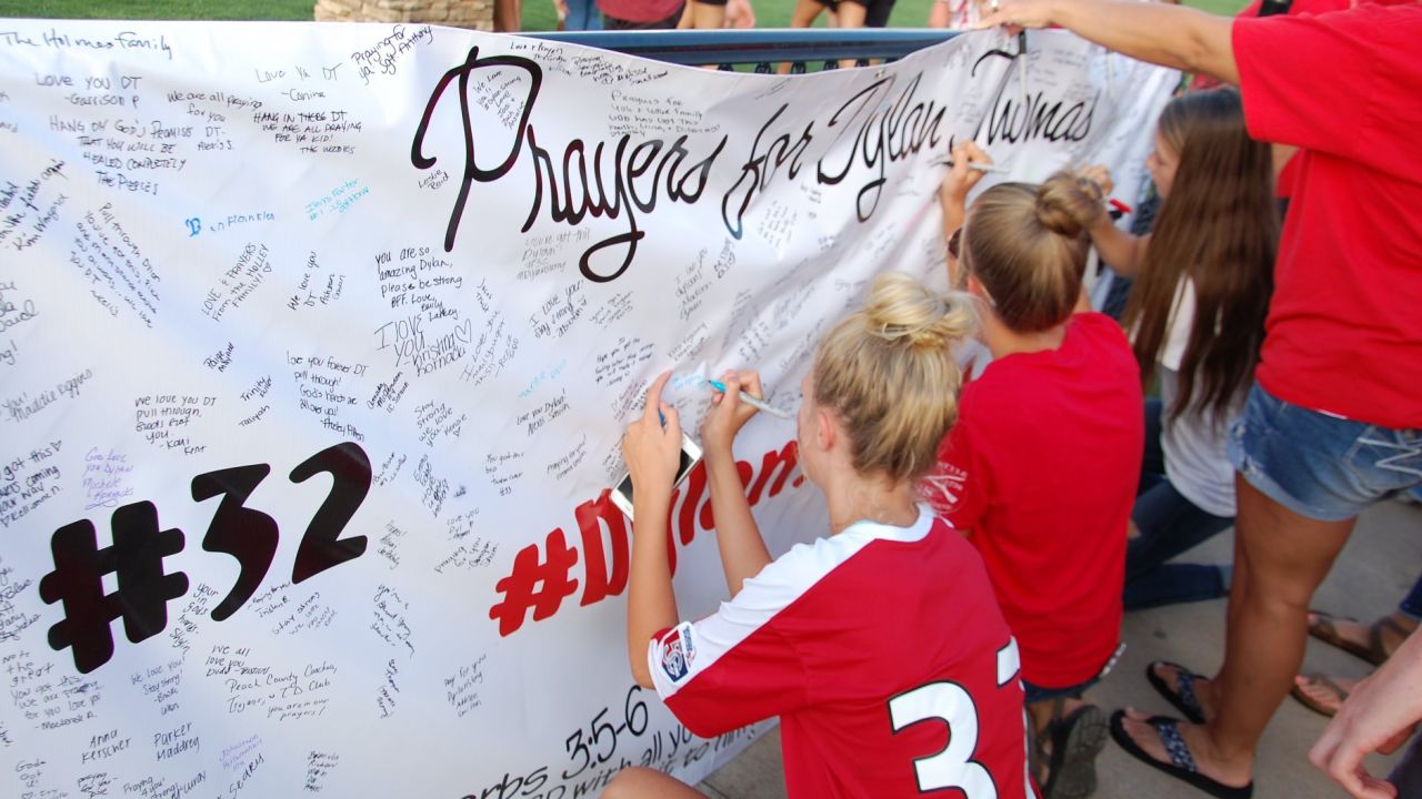 Students and community members held a vigil for Dylan before he died Sunday.