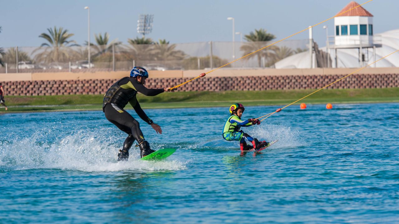<strong>Al Forsan International Sports Resort: </strong>This massive cable park involves a huge overhead cable that pulls riders along the lake at speeds of nearly 24 miles per hour (38 kph), no boats required. 