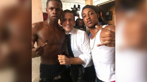 Macron St Martins photo controversy