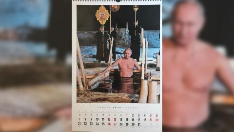 What calendar devoted to Vladimir Putin would be complete without a shirtless entry? Here's one January image.