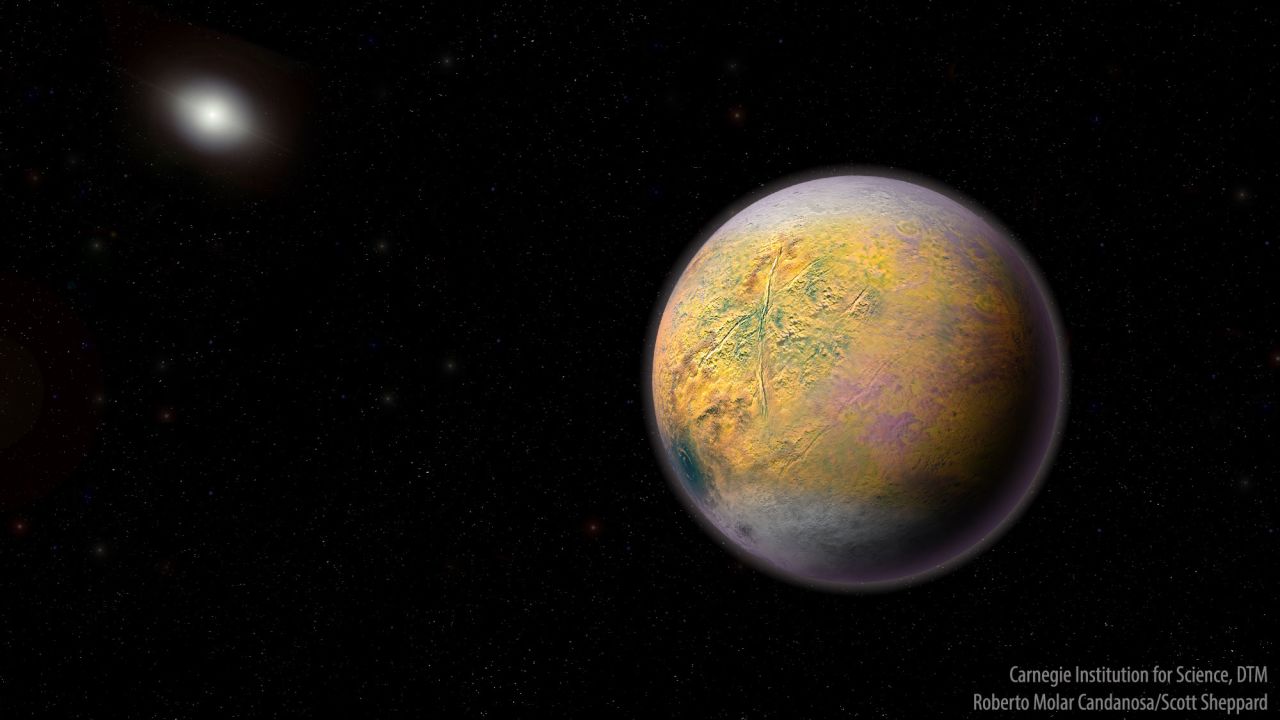 An artist's illustration of Planet X, which could be shaping the orbits of smaller extremely distant outer solar system objects like 2015 TG387.