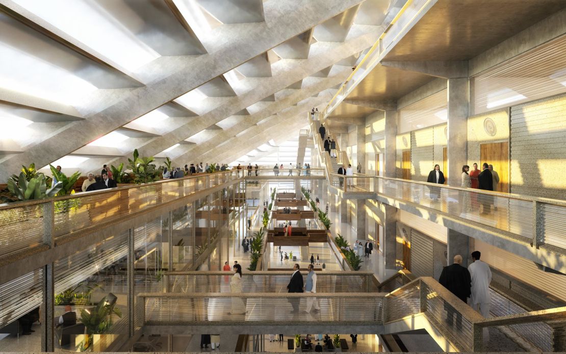 A rendering of the interiors of Amaravati's government complex, designed by Foster + Partners.