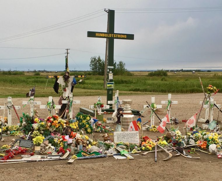 Washington Capitals forward Chandler Stephenson brought the Stanley Cup to the Humboldt Broncos memorial site in Saskatchewan, Canada. 