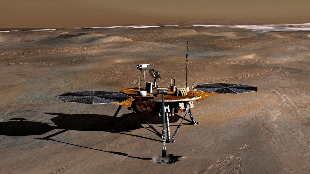 A NASA  illustration of the Phoenix Mars Lander on the Red Planet.