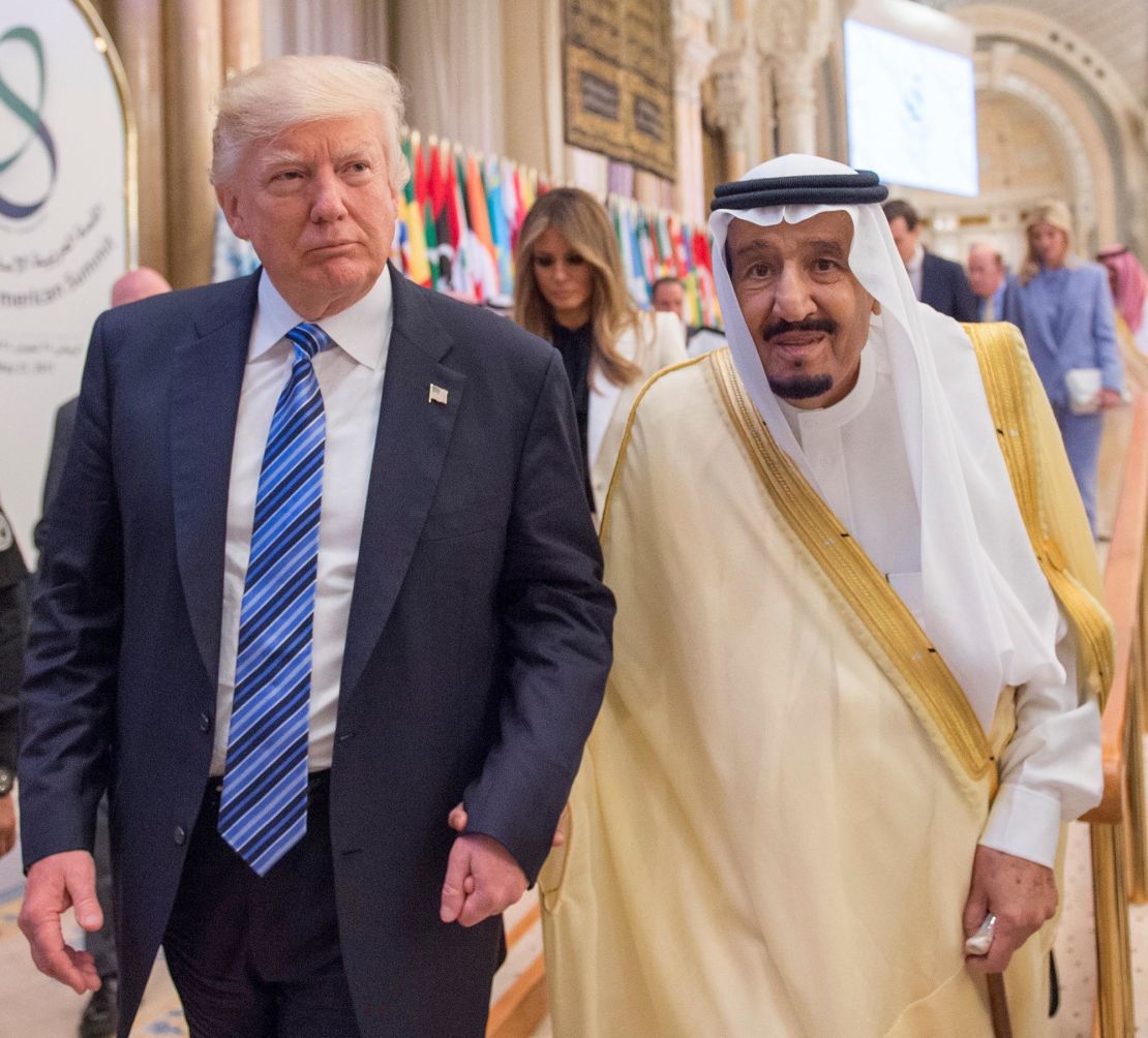 US President Donald Trump and Saudi Arabia's King Salman bin Abdulaziz Al Saud attend the Arabic Islamic American Summit at King Abdul Aziz International Conference Center in Riyadh, Saudi Arabia on May 21, 2017.