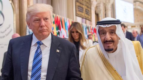 US President Donald Trump and Saudi Arabia's King Salman bin Abdulaziz Al Saud attend the Arabic Islamic American Summit at King Abdul Aziz International Conference Center in Riyadh, Saudi Arabia on May 21, 2017. 