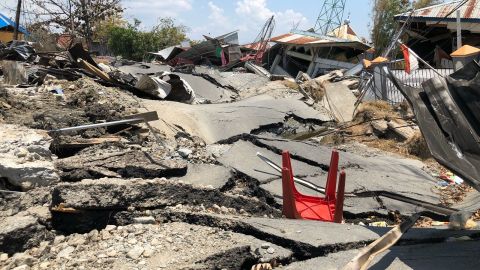 The town of Petobo was left flattened as a result of soil liquefaction.