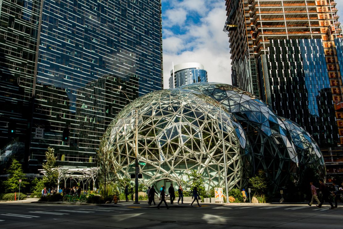 The Spheres at Amazon's Seattle headquarters serve as a workspace for employees, as well as a public space two weekends a month. 
