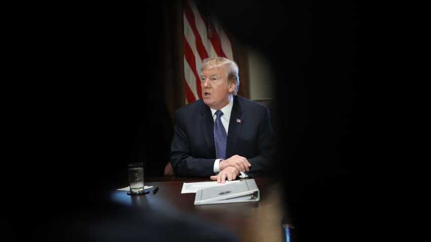 WASHINGTON, DC - NOVEMBER 01:  U.S. President Donald Trump speaks while meeting with members of his cabinet November 1, 2017 in Washington, DC. During his remarks, Trump commented on the recent terror attack in New York City and discussed changing U.S. immigration laws to possibly prevent future attacks.  (Photo by Win McNamee/Getty Images)