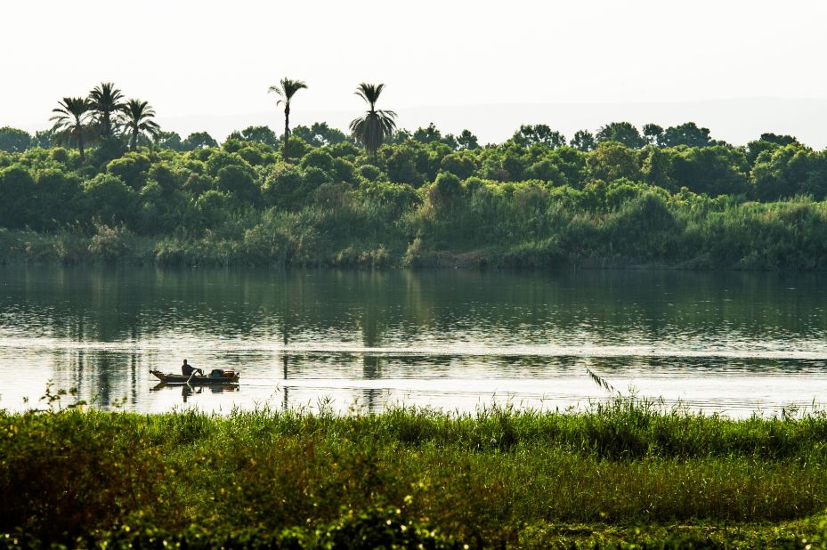 Canals and irrigation ditches cut into the sides of the River Nile provide Egypt with its only fertile land -- a green strip of vegetation that lines the river's banks.