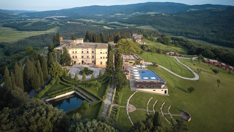<strong>Belmond Castello di Casole (Tuscany): </strong>Built from the ruins of a 10th-cenury castle and garden, this hotel has a vast estate with an ancient amphitheater, wine cellar and chapel.