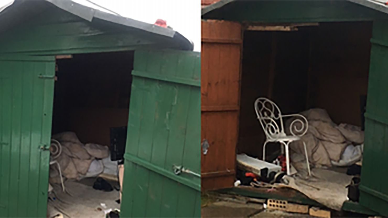 UK officials released this photo of the shed where the man is believed to have lived.