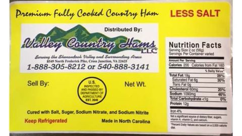 Several brands of ham produced by Johnston County Hams have been recalled.