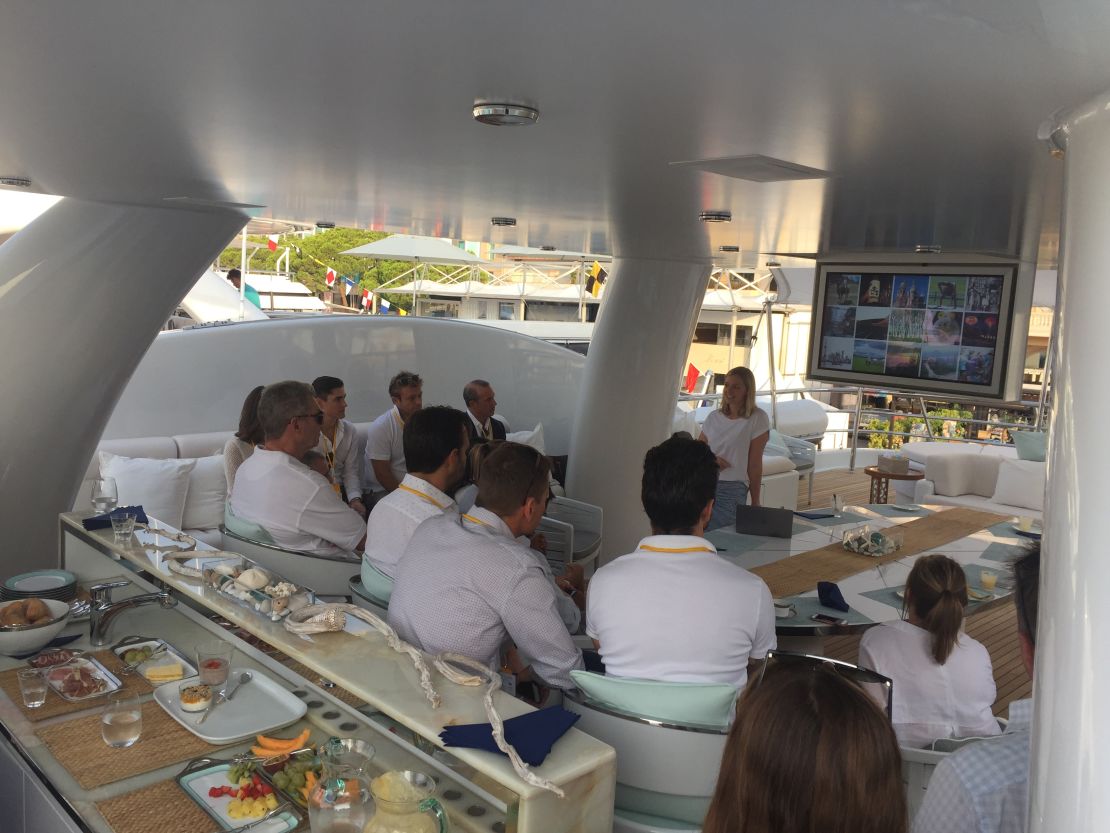 Emily Penn instructs superyacht crew members on how to reduce waste and pollution on board.