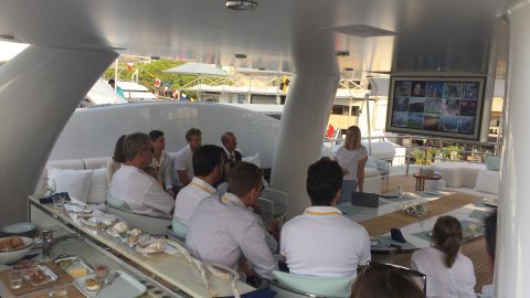 Emily Penn instructs superyacht crew members on how to reduce waste and pollution on board.