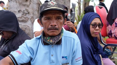 Martinus Hamaele, 55, whose daughter worked inside the now-devastated Mercure Hotel. He searched the ruins for her but so far, she hasn't been found.