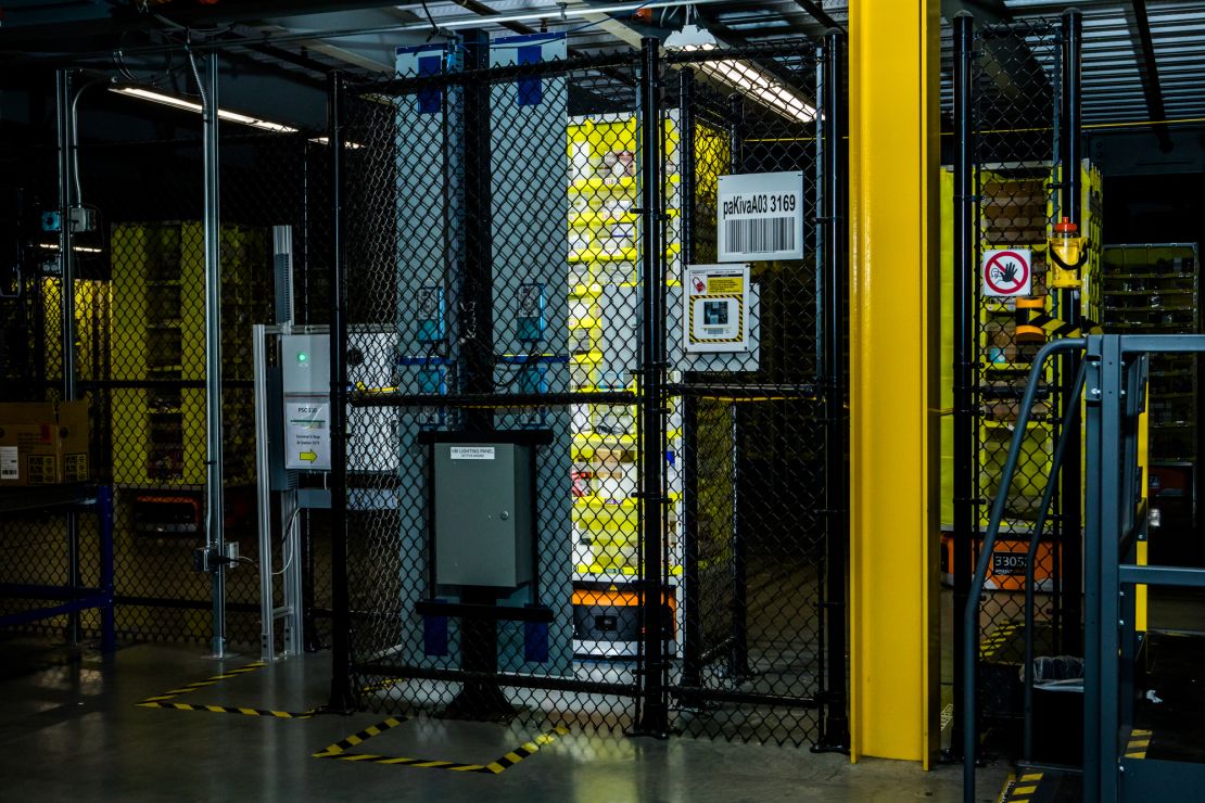 The visual bin inspection system at an Amazon fulfillment center.