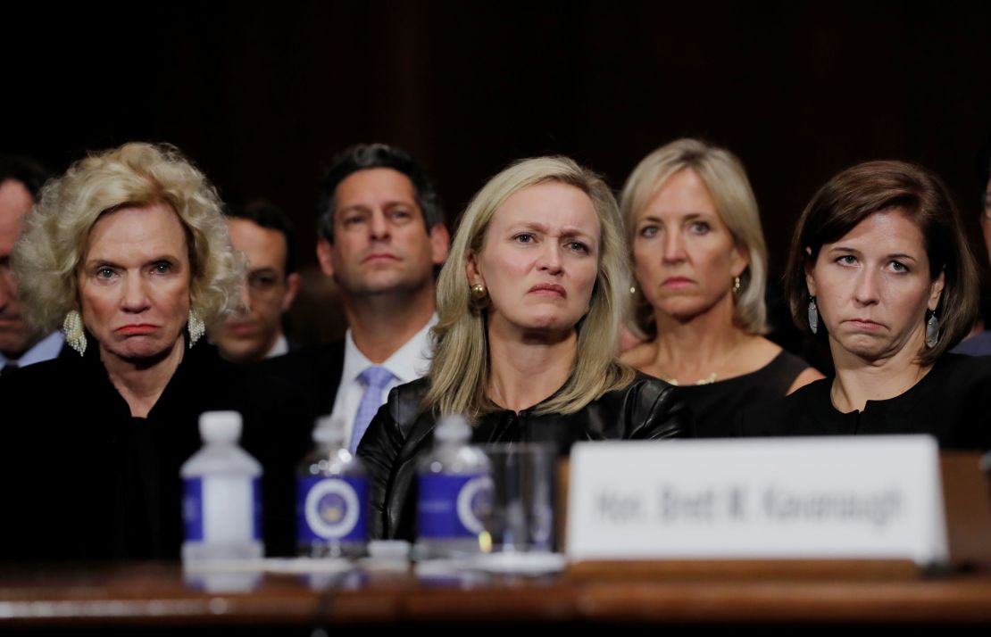 Facebook's VP of Public Policy Joel Kaplan (wearing a blue tie) sat near Supreme Court nominee Brett Kavanaugh's friends and family at last week's Senate confirmation hearing.