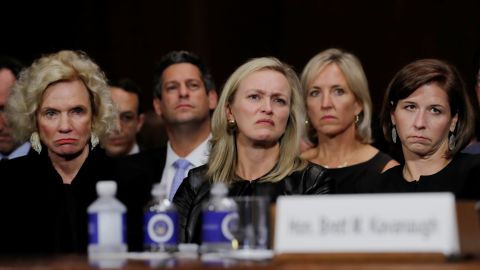 Facebook's VP of Public Policy Joel Kaplan (wearing a blue tie) sat near Supreme Court nominee Brett Kavanaugh's friends and family at last week's Senate confirmation hearing.