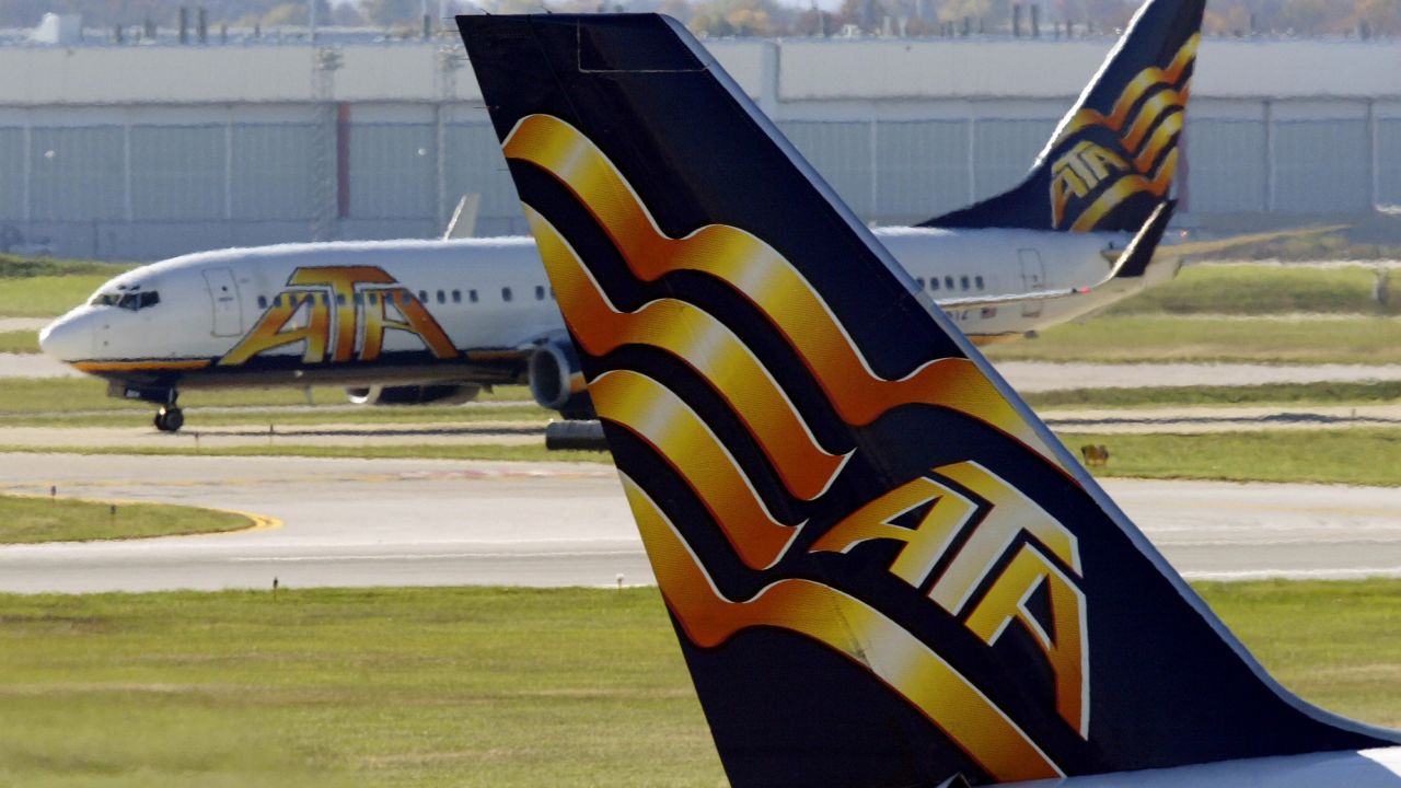 The tail of an ATA plane.