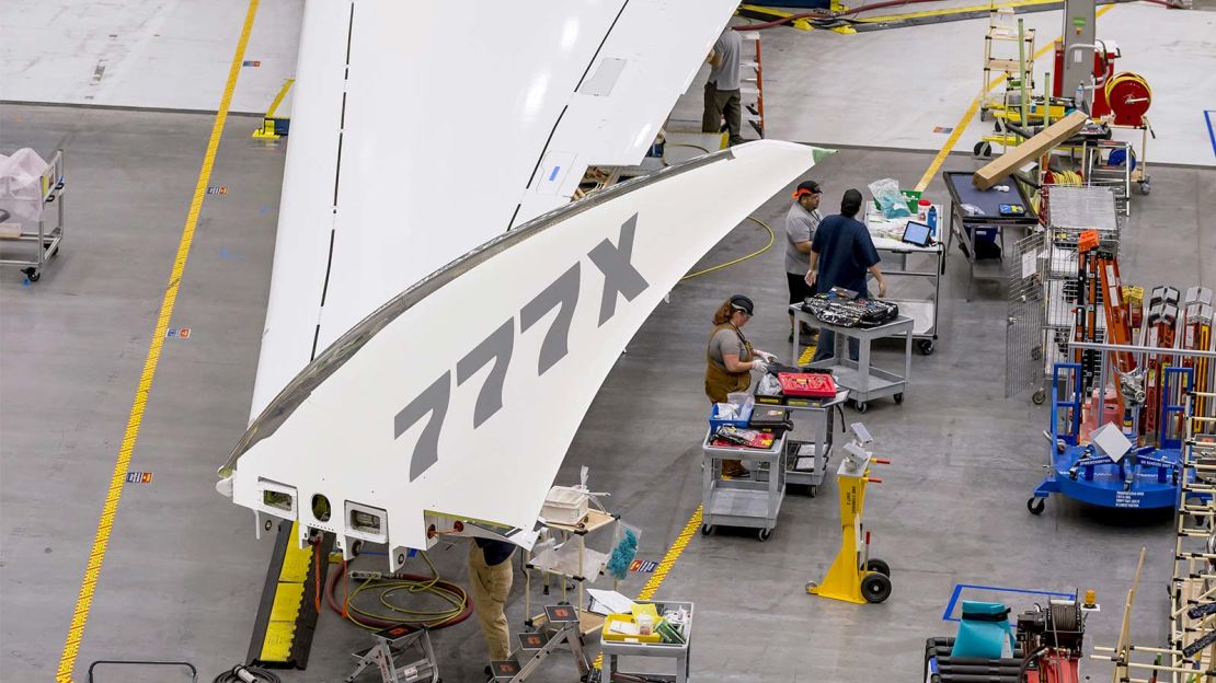 The 777X's innovative folding wingtip. 