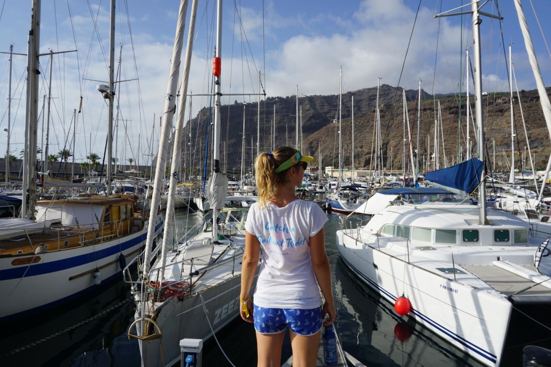 Van der Veeken looking for a ride in the Canary Islands