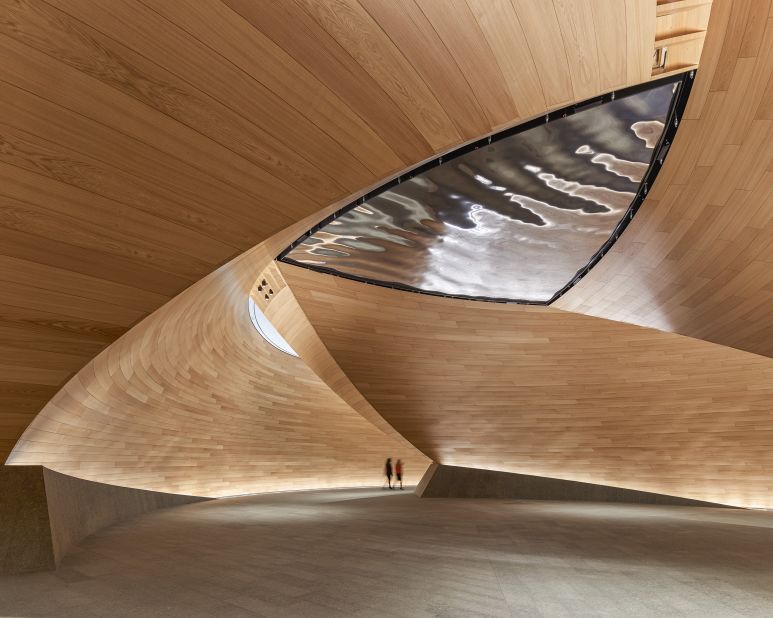 British photographer James Newton captured 'The Vortex' -- a timber lobby in Bloomberg's European headquarters in London, UK.