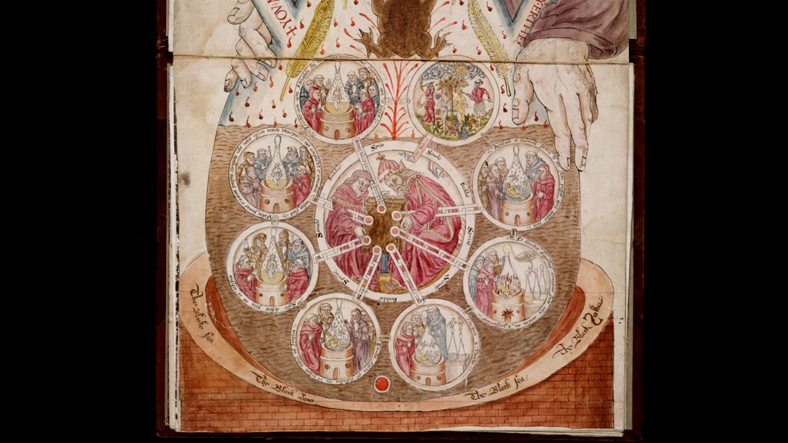 A detail of the Ripley Scroll, circa 1570 AD