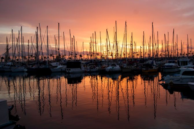 Van der Veeken's first stop was in the Canary Islands, which are 750 miles from Spain and takes about five days to reach.