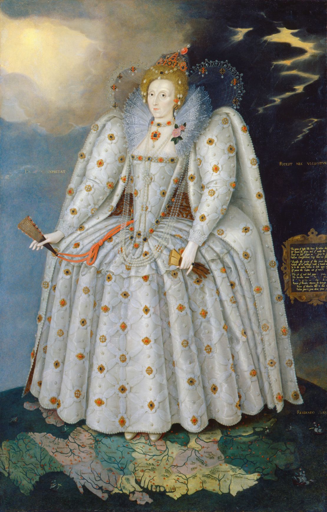 A 1592 portrait of Queen Elizabeth I by Marcus Gheeraerts the Younger.