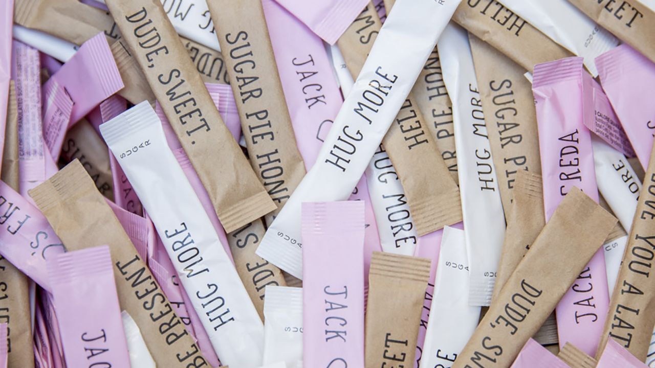 The sugar packets at Jack's Wife Freda.