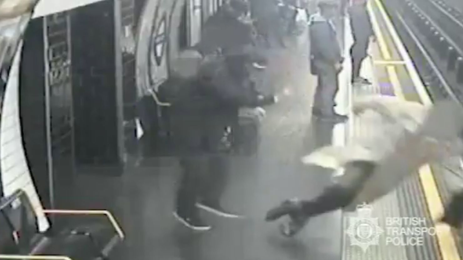 CCTV shows the moment Robert Malpas, 91, is pushed onto London Underground tracks.