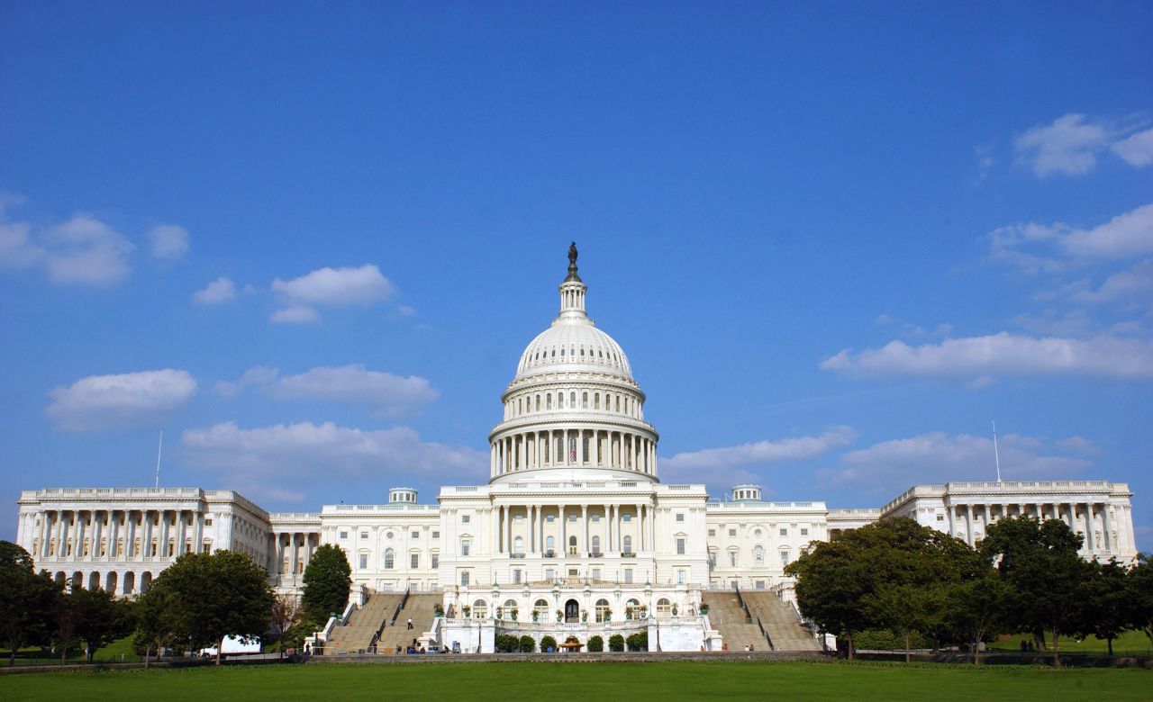 <strong>US Capitol, Washington: </strong>Both houses of the United States Congress, the Senate and the House of Representatives, meet in the neoclassical Capitol. 