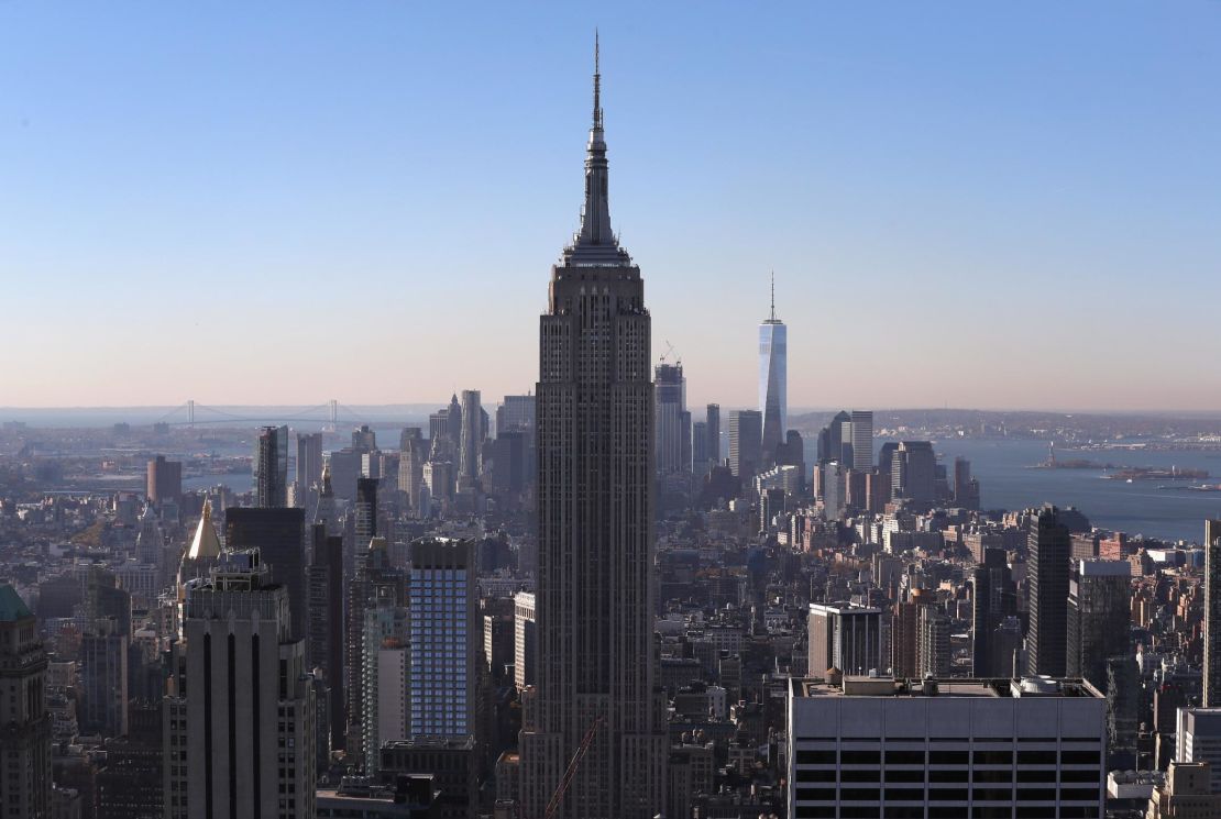 The Empire State Building rises above Midtown Manhattan.