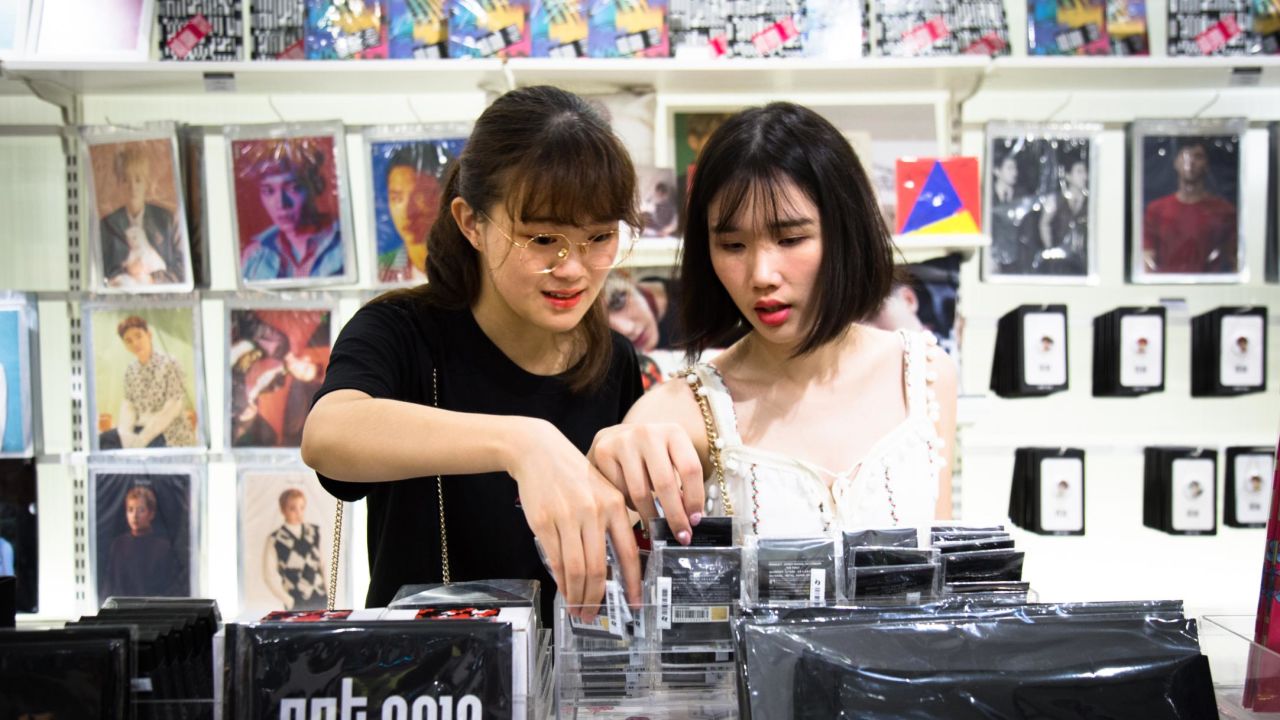 A shop selling K-pop merchandise in SM Town, in Seoul.