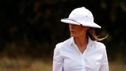 U.S. first lady Melania Trump takes a safari in Nairobi, Kenya, October 5, 2018. REUTERS/Carlo Allegri