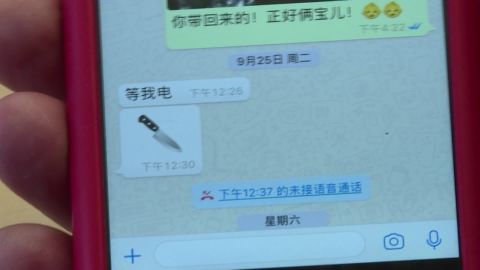 Meng Hongwei's wife says he sent her a knife emoji and the message, "Wait for my call."
