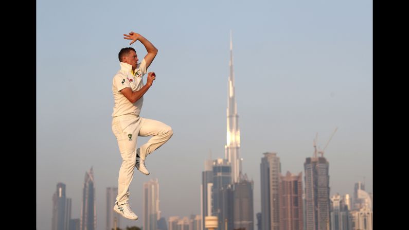 Australian fast bowler Peter Siddle poses during a portrait session on October 03, 2018 in Dubai, United Arab Emirates.