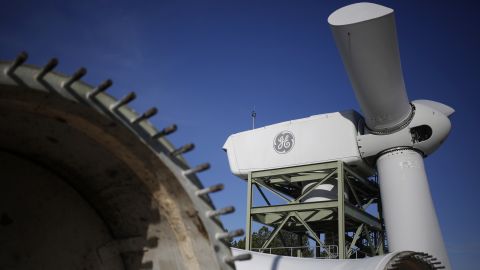 A GE wind turbine used for research outside a plant in Greenville, South Carolina.