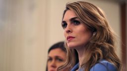 WASHINGTON, DC - FEBRUARY 21: (AFP OUT) White House Communications Director Hope Hicks attends a listening session hosted by U.S. President Donald Trump with student survivors of school shootings, their parents and teachers in the State Dining Room at the White House February 21, 2018 in Washington, DC. Trump is hosting the session in the wake of last week's mass shooting at Marjory Stoneman Douglas High School in Parkland, Florida, that left 17 students and teachers dead.
