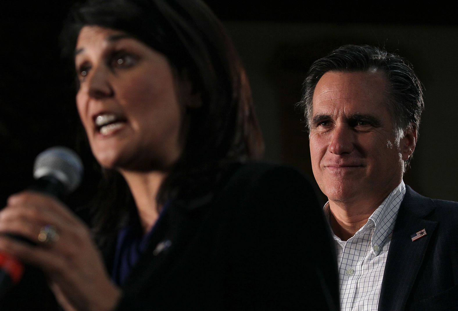 Haley campaigns for presidential candidate Mitt Romney in 2012.