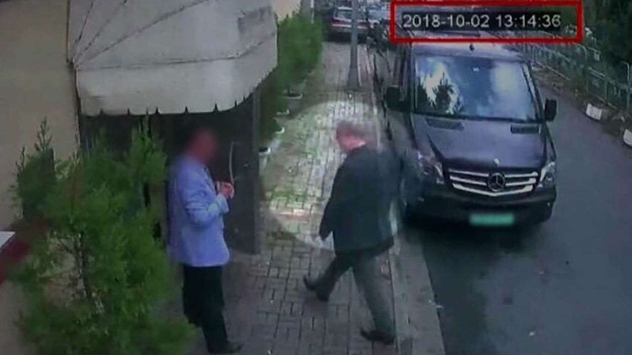 CCTV image of Khashoggi entering the Saudi consulate in Istanbul on October 2.