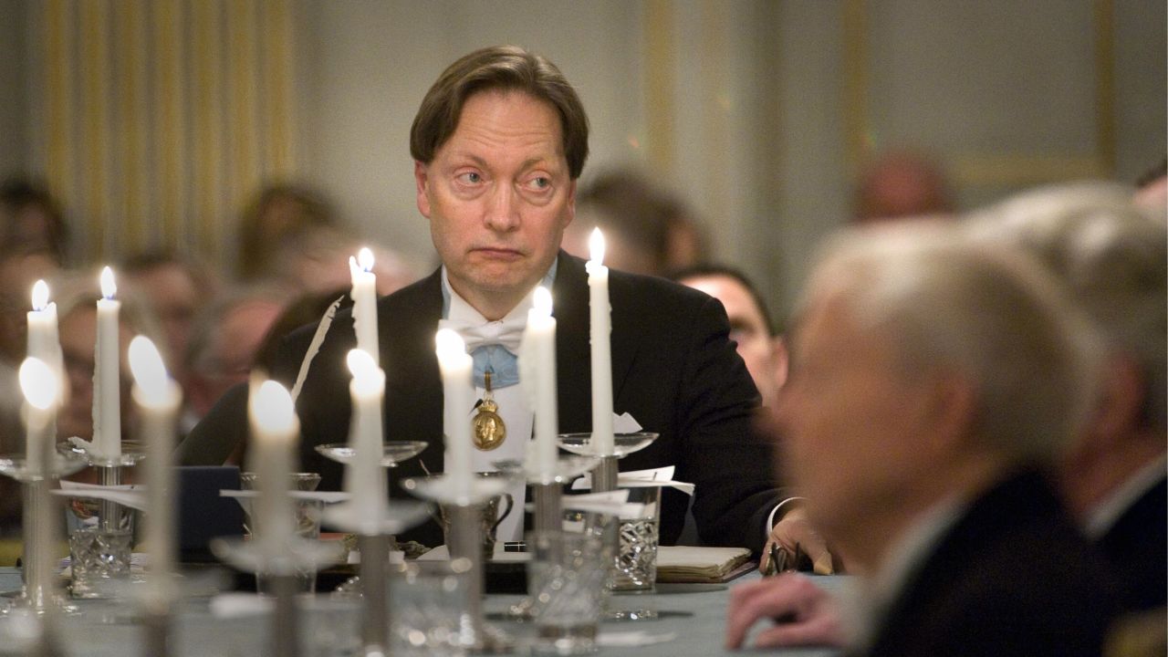 Horace Engdahl, then permanent secretary of the Swedish Academy, attends the annual meeting of the Nobel academy in Stockholm in December 2008.