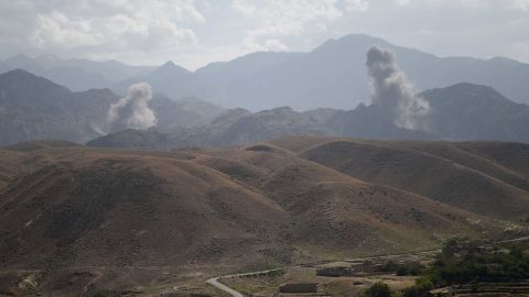 The aftermath of an air strike on insurgents in the eastern province of Nangarhar on July 8.