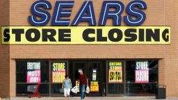 Store closing sale advertising at a Sears department store in Medicine Hat, Alberta on Sept. 13, 2017. (Larry MacDougal via AP)