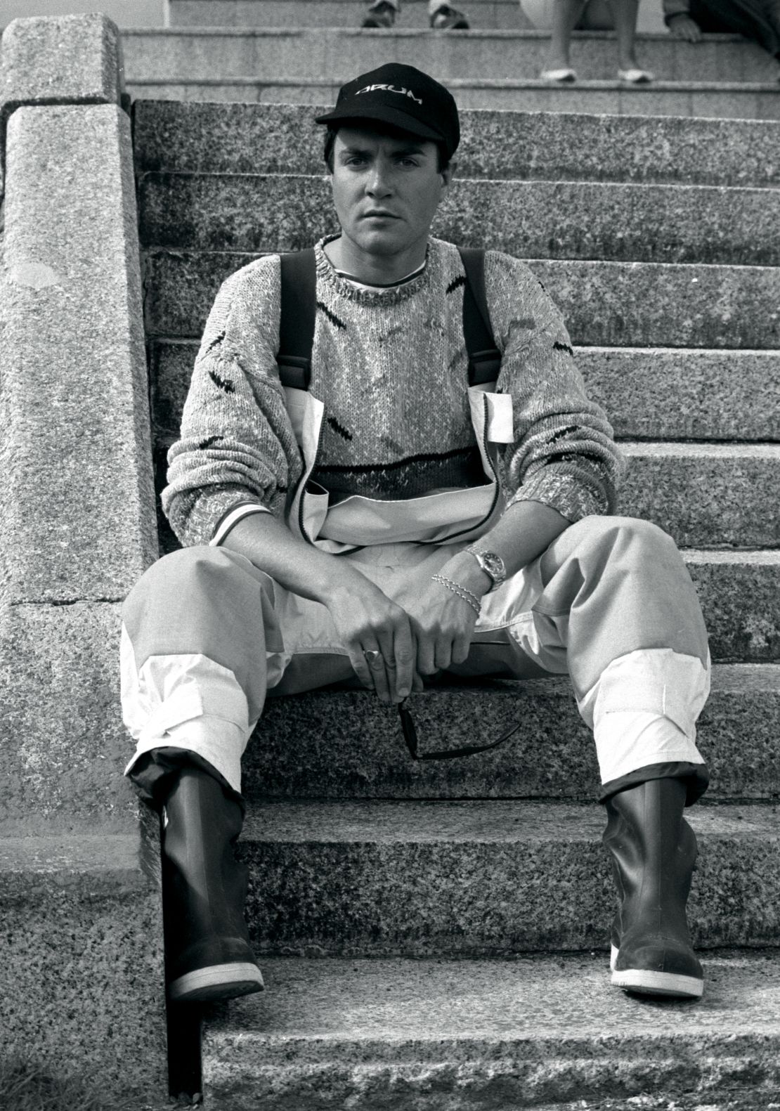 Le Bon pictured shortly after his rescue.