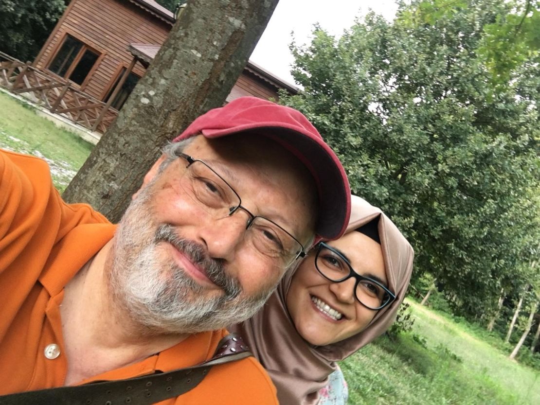 Missing Saudi journalist Jamal Khashoggi with Hatice Cengiz. 