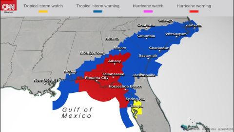 Hurricane Michael watches and warnings 12:06 p.m. ET