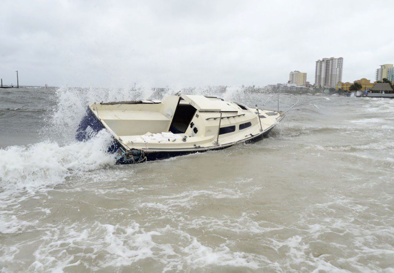 This boat ran aground at Florida's Quietwater Beach.