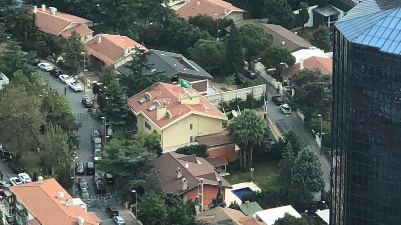 An aerial image of the Saudi consulate in Istanbul.